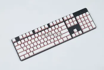 PBT budinca de Injecție Dublă taste Dublă roz font negru Pentru OEM Cherry MX Switch-uri Mecanice Gaming Keyboard 104 ANSI