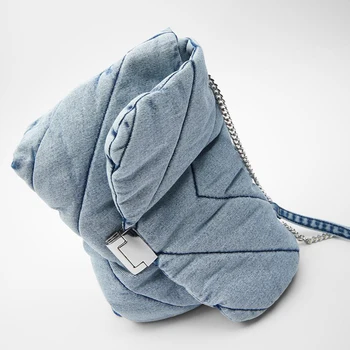 De lux blugi de designer geantă de femei denim lanț matlasat MAXI geanta crossbody femei 2020 iarna messenger nou geantă de mână, geantă de umăr