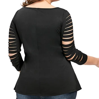 Wipalo Primăvară Doamnelor Topuri Plus Dimensiune 5XL Scara Mărunțirea T-Shirt Femei Casual O de Gât Mâneci 3/4 Tricou Marime Mare pentru Femei Îmbrăcăminte