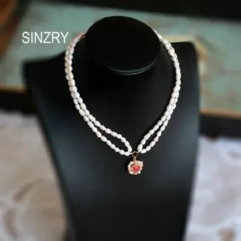 SINZRY original handmade naturale de apă dulce pearl vintage strat de două coliere colier trupa pentru Femei partid bijuterii accesorii