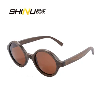 Retro rotund din lemn de bambus ochelari de soare femei bărbați ochelari polarizati noua moda de sticlă Soare 6019