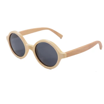 Retro rotund din lemn de bambus ochelari de soare femei bărbați ochelari polarizati noua moda de sticlă Soare 6019