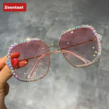 2020 ochelari de soare femei de Lux Stras pătrat ochelari de Soare clar lentile Supradimensionate pentru bărbați ochelari de soare Vintage Nuante