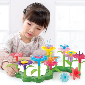 46Pcs/Set copii Asamblare DIY Jucărie set Buchet de Flori Aranjament Playset Grădină Duploe Blocuri Compatibil Educație Jucarii