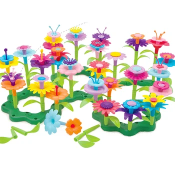 46Pcs/Set copii Asamblare DIY Jucărie set Buchet de Flori Aranjament Playset Grădină Duploe Blocuri Compatibil Educație Jucarii