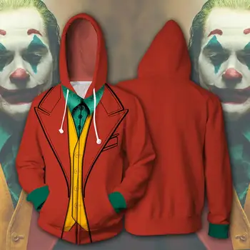 Noul Film Joker Cosplay Hanorac Joaquin Phoenix Joker de Imprimare 3D cu Fermoar Hanorac Fashion Casual Hanorace Barbati Femei Streetwear Haina