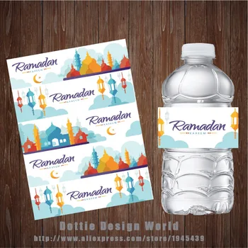 20 Buc/lot Ramadan Sticla de Apa Etichete Religine Ambalaj de Bomboane Copil de Dus Petrecere de Aniversare de Nunta de Decorare Transport Gratuit