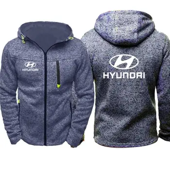 Hanorace Barbati Hyundai Motor Masina Logo-ul de Imprimare Casual Hip Hop Harajuku Maneca Lunga cu Gluga Hanorac Mens Jacheta cu fermoar Hoody Haine