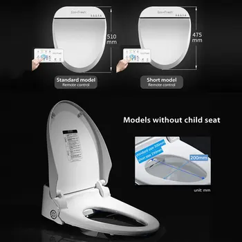 Ecofresh Smart scaunul de toaletă Alungit Electric Bideu capacul de căldură stă lumină led-uri integrate pentru copii baby scaun antrenament