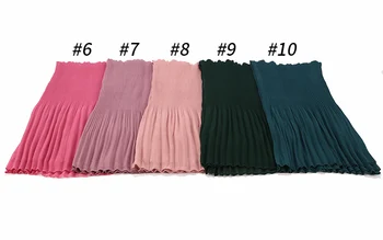 2020 Nou Cutat Rid Bubble Sifon Hijab Eșarfă Șaluri Mototoli muslimTurban Împachetări Femei Șaluri Folie Lung Eșarfe 24 Culori