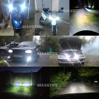 2x Led Motocicleta Faruri 15W 1500LM de Ceata Auto DRL Faruri lumina Reflectoarelor Vânătoare de Conducere de Lumină de Înaltă Luminoase Extern Montat Lampa