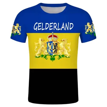Gelderland Personalizat Gratuit Olanda Provincia Guelders Pavilion brațele tricouri Emblema olandeză Tricouri DIY membre Nume de Oraș Numărul tricou