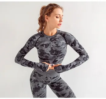 2020 Yoga Set fără Sudură de Camuflaj Sală de Camuflaj Îmbrăcăminte de Fitness Sport Poarte Femeile Prada 2 BUC Jambiere + Sutien sală de Gimnastică Antrenament Costum Sport