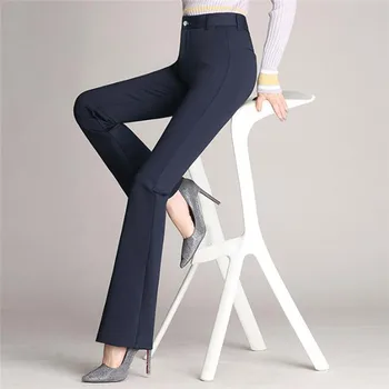 Pantaloni pentru femei de Moda Liber Casual Slim Pantaloni Evazate Înaltă Talie Pantaloni Formale Pentru Femei Skinny Solid Birou Doamnă Purta