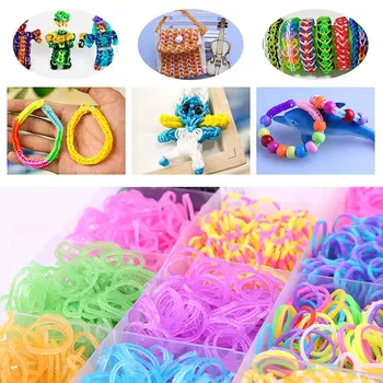 10000 Loom Bands Loom elastice Rainbow Mână de Tricotat Manual DIY Culoare Cauciuc Copii DIY Jucărie