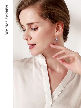 Impodobita cu cristale swarovski din 2020 Cercei pentru Femei 925 Argintiu Pin Ametist Waterdrop Drop Cercel Banque Cercel