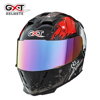 GXT358 casca motocicleta bărbați și femei complet acoperite strada masina sport casca de siguranță lentile