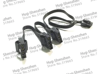 De înaltă calitate 40cm negru 6pini de sex masculin PCI-E pentru a 3 IDE Molex 4pin Modulare de alimentare cablu pentru Corsair HX1200 modular psu