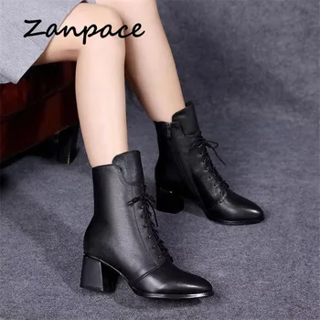 2020 Nou Piele pentru femei Cizme pentru Femei Thicked Catifea PU Femei Pantofi pentru Femei cu toc Înalt Bumbac Țină de Cald Iarna Cizme Zapatos De Mujer