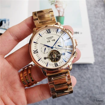 Limitde ediție Patek Tourbillon automatic mecanic ceasuri de mână de Sus personaliza brand de lux PH bărbați ceas de ceas Auto-Vânt
