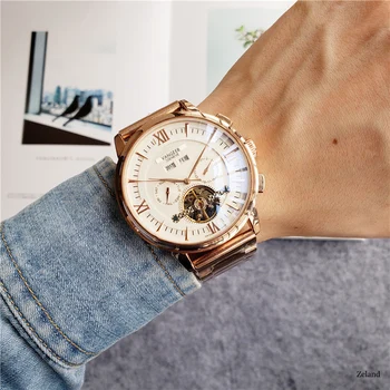 Limitde ediție Patek Tourbillon automatic mecanic ceasuri de mână de Sus personaliza brand de lux PH bărbați ceas de ceas Auto-Vânt