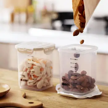 Alimente uscate Dispenser din Plastic Gustări Rezervor de Cafea, Cutie de Ceai de Condimente Sortare Borcan Frigider Proaspete-păstrarea Cerealelor Cutie de Cereale
