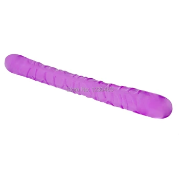 10 Funcția de Vibrator Glonț pentru Femei Lesbiene Timp Dublu Dildo Penis Flexibil Moale Vagin Anal Dildo Butt Plug Jucarii Sexuale
