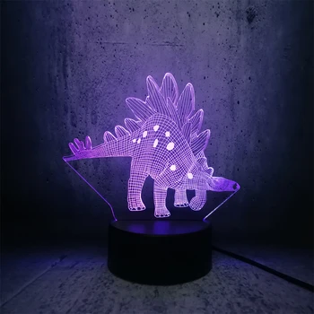 3D LED Lampă de fani dinozaur Stegosaurus filmul Figura Lumina Decor Colorat Lumina de Noapte Copilul de Crăciun Băiat adolescent