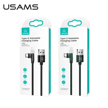 USAMS 2A 1m USB de Tip C Rotativ de Încărcare Rapidă USB-C prin Cablu de Tip C Cablu Cablu Încărcător Pentru Xiami mi9 Redmi Nota 8 Samsung S8 S20