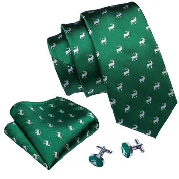 Barry.Wang 2018 New Sosire Cravate Barbati Deer Model Verde de Nunta pentru Barbati Cravate 3.35