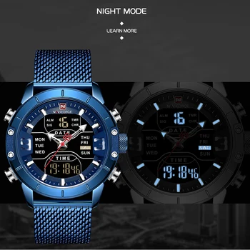 NAVIFORCE Top Sport Brand Bărbați Ceasuri Noi, Ceasuri Fashion Barbati Cuarț LED Ceas Digital de sex Masculin Complet din Oțel Militare Ceas de mână