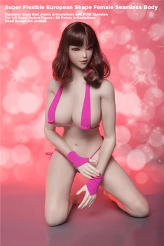 ÎN SOTCK 1/6 JIAOU PAPUSA Europeană Super-Flexibil Sexy fără Sudură Mare Bust Corpului Feminin cu Schelet de Metal Detașabil Model de corp