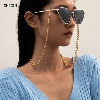SHIXIN Simplu de Aur/Argint ochelari de Soare de Culoare Lanț de Femei/Bărbați de Moda Titularul Spectacol Cablul de Ochelari Lanțuri la Gât Curea 2021