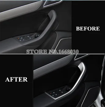 Ușa interioară Cotiera Butonul Comutator Fereastră Acoperi Trim 4 buc Pentru Audi Q3 8U 2012-2017 Decorare Auto Auto Accesorii de Interior