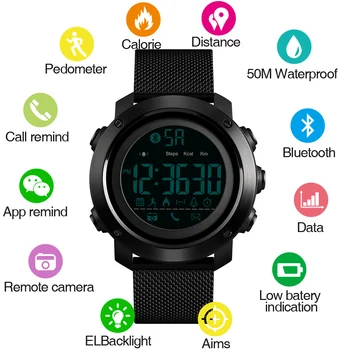 SKMEI Sport Ceas Inteligent Bărbați Calorii Pedometru Bluetooth Ceasuri Milanese Curea Impermeabil Ceas Digital Inteligent reloj hombre 1462