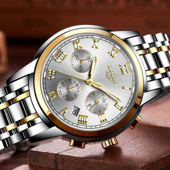 LIGE Bărbați Ceasuri de Top de Brand de Lux din Oțel Complet Impermeabil Sporturi Ceas cu Cuarț Bărbați Moda Prezent Ceas Cronograf Relogio Masculino