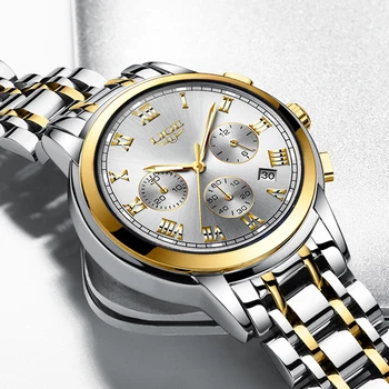 LIGE Bărbați Ceasuri de Top de Brand de Lux din Oțel Complet Impermeabil Sporturi Ceas cu Cuarț Bărbați Moda Prezent Ceas Cronograf Relogio Masculino