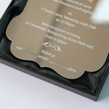 30 de Seturi Personalizate gravate în Argint Acrilice Carduri de Invitatie de Nunta invitatii de la Petrecere cu dejucat cutii