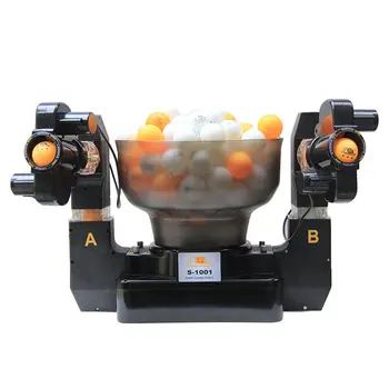 Robot de tenis de dublu cap automat de fotografiere Tenis de Masă Serviti Mașină practicarea masina pentru incepatori potrivit pentru 40+ bile