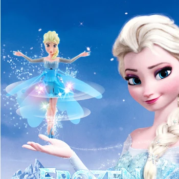 Congelate Dsney Jucărie Elsa Printesa de Zbor a Aeronavelor Papusa Stralucind de Iluminat cu LED Figura Anime Zbura Inducție Jucărie Drăguț Fată Cadou pentru Copii