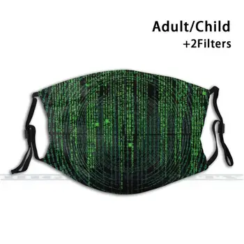 Matrix Cod Lavabile Refolosibile La Modă Gura Masca De Fata Cu Filtre Pentru Copil Adult Hacker Cod Program Cod De Cod De Computer