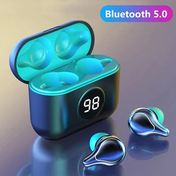 TWS set cu Cască Bluetooth wireless 5.0 atingeți de control de mișcare fără fir căști cu microfon impermeabil mini in-ear cască dopul