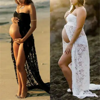 Cuplu de maternitate recuzită fotografie maxi Maternitate rochie de Dantelă Rochie de Maternitate de Lux de fotografiere fotografie vara gravide rochie Plus Dimensiune