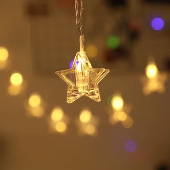 LED star Șir de lumini Foto Carte Clip Titularul Zână Ghirlanda lampa Pentru Crăciun, Anul Nou, Petrecere de Nunta de Decorare a Bateriei de vacanță