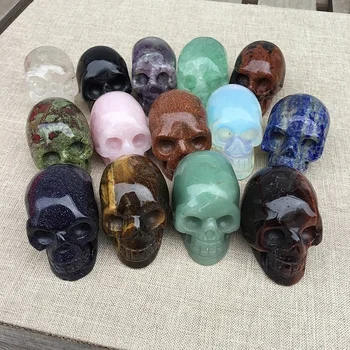 Naturale craniu de cristal pietre fantomă cap sculptat craniu de cristal