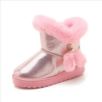 2021 Fata Cizme de Zapada Impermeabile Copii Bumbac Cizme de blană, bumbac caldă copii cizme de zapada pentru fetite Brand păr de iepure fetita cizme