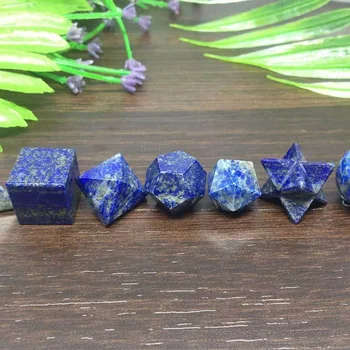 JX-LCLYL 7pcs Lapis Lazuli Solide Platonice Geometrice Set Chakra Reiki de Vindecare de Cristal