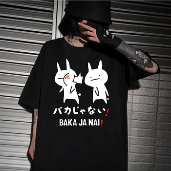Baka Iepure Palmă T Shirt Anime Japonez Scurt-Maneca Harajuku Anime Streetswear T-shirt