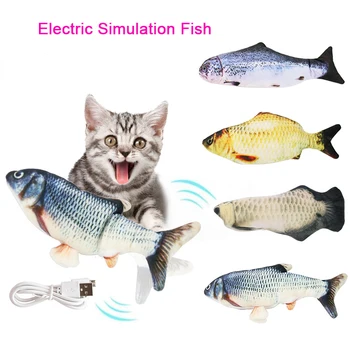 Pește pentru animale de companie Jucării Pentru Pisica Vocal Jucării tremura Stimularea Electrică Pește Jucărie Sărituri Jucărie pentru Pisică Câine Guma de Joc Musca Consumabile