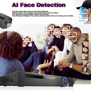 5MP NVR Kit 8CH 4CH POE Camera Sistem Uman/de Detectare a Feței cu Două sensuri Audio Camera IP de Securitate în aer liber de Supraveghere Video